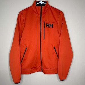 Helly Hansen Hydro Power Fleece Jacket Men's Size Small Orange Full‎ Zip (Flaw)